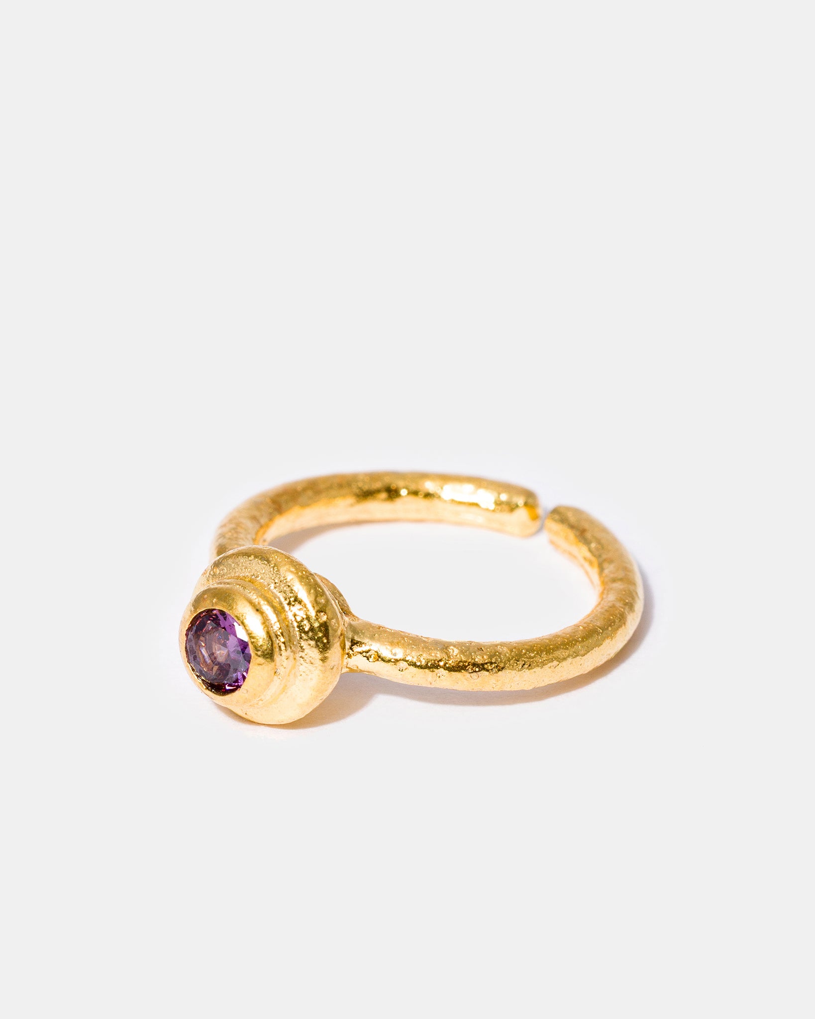 Gold Amethyst Gemstone Ring