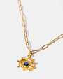 Eye Talisman Pendant Gold Necklace in Sapphire