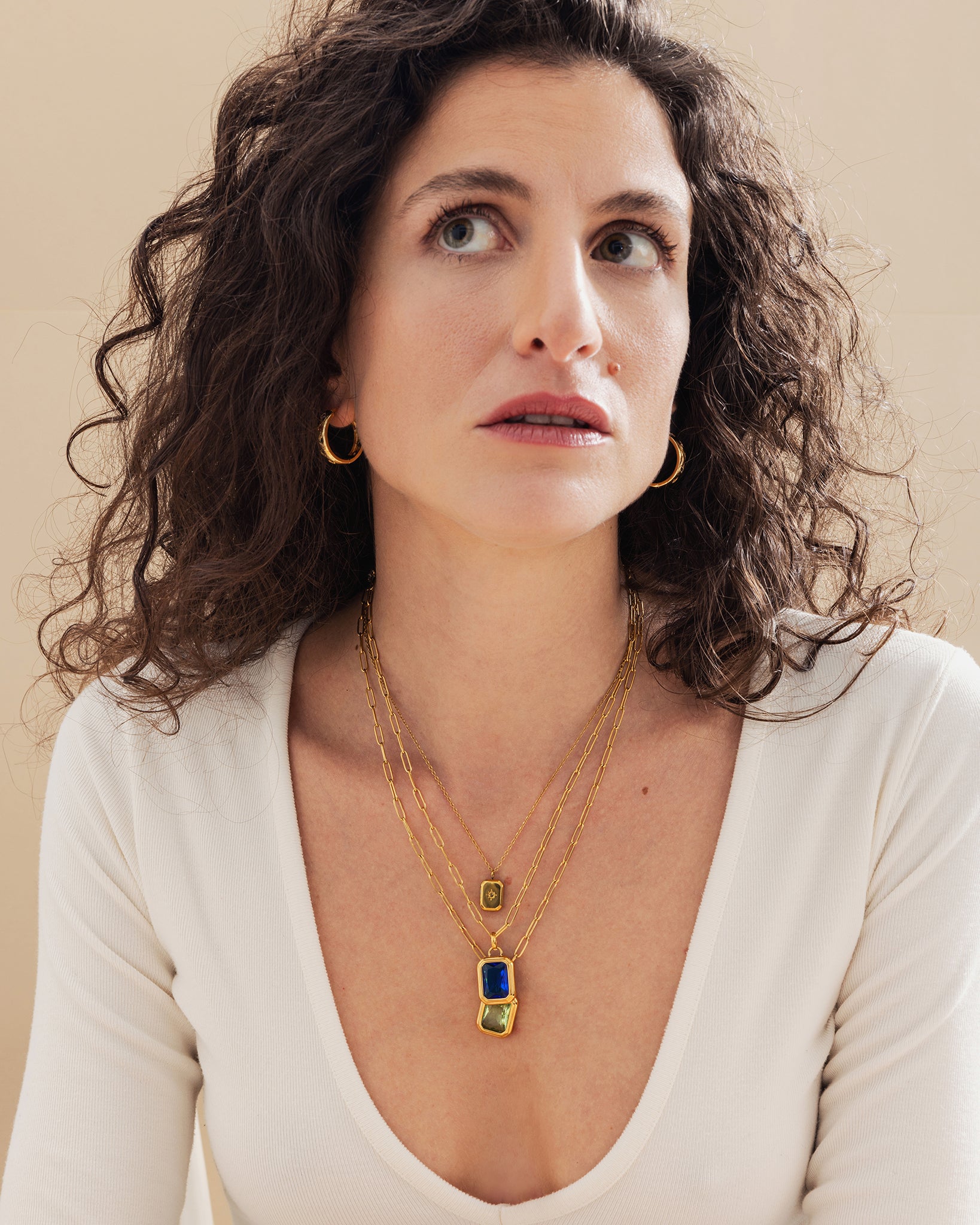 Emerald Radiance Necklace in Gold