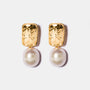 Baroque Pearl Gold Stud Earrings