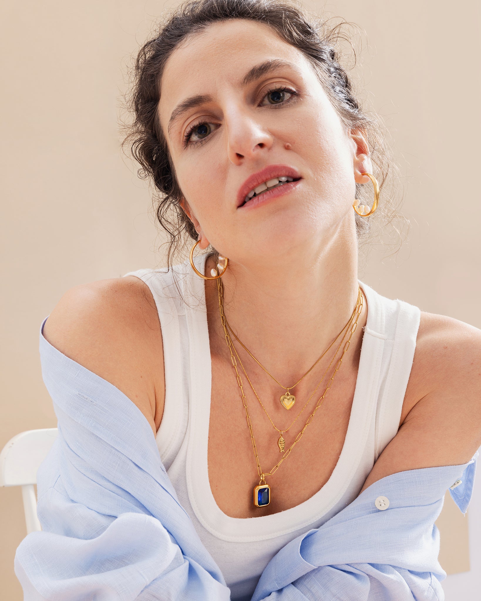 Sapphire Radiance Necklace in Gold