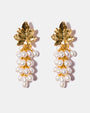 Golden Grape Pearl Drop Earrings