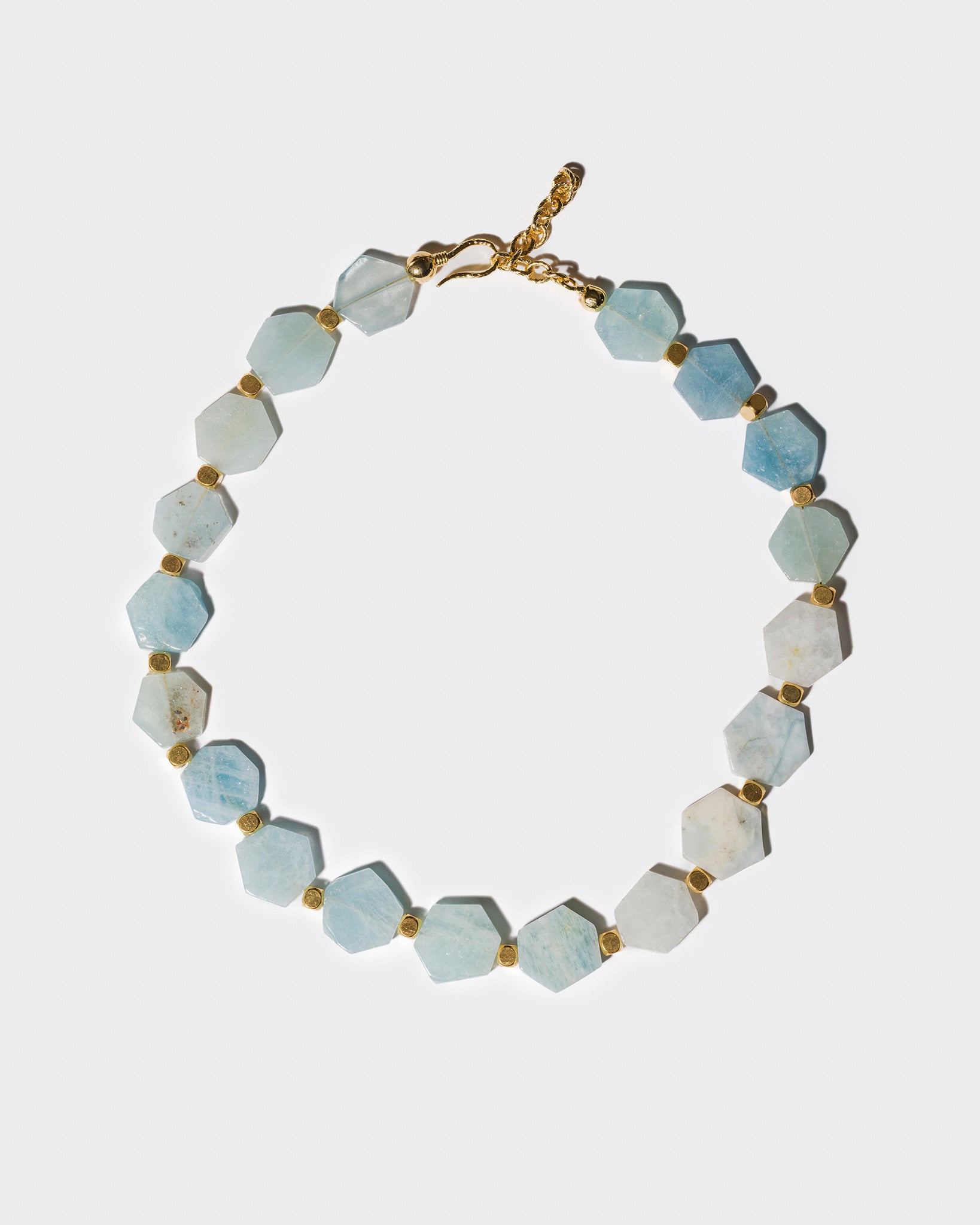 Ocean Bliss Necklace with Hexagonal Aquamarine