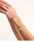 Minimal beaded pearl bracelet in green tones