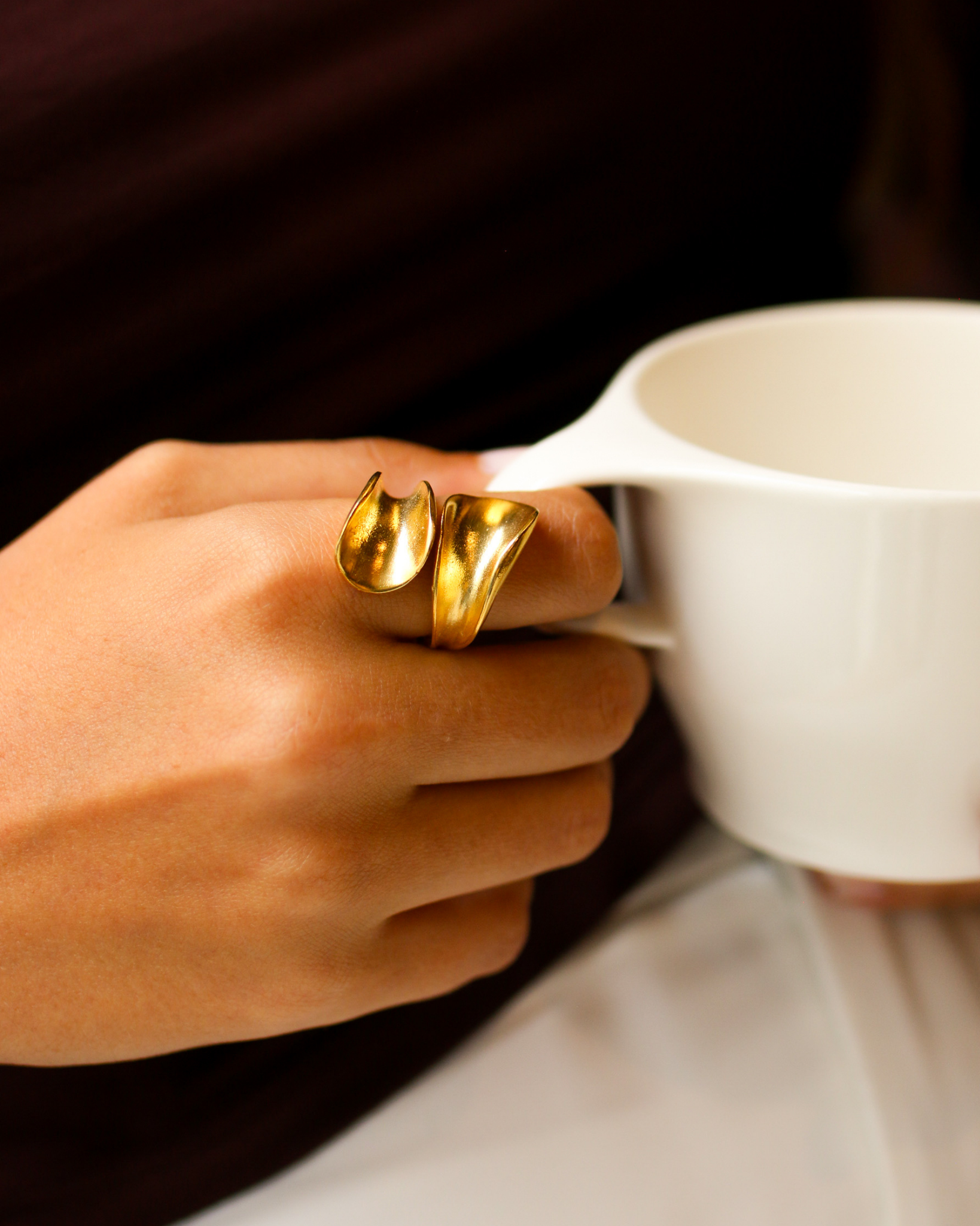 Gold Sculptural Wrap Ring
