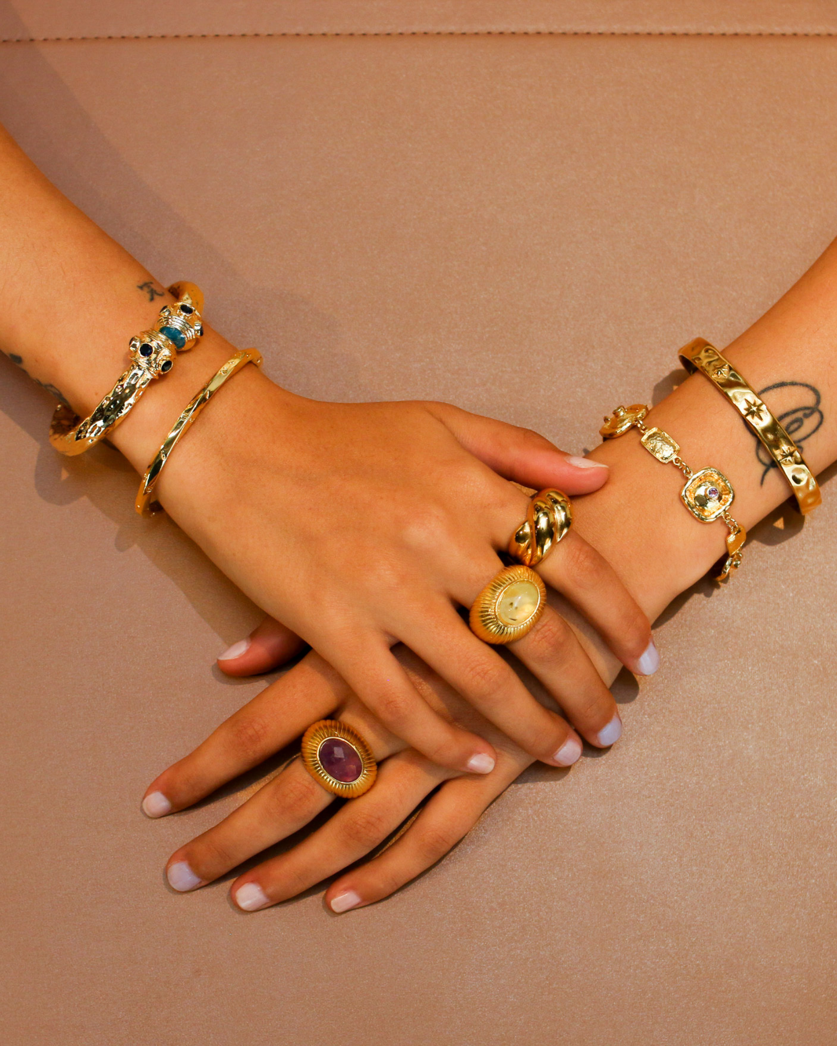 Gold North Star Cuff Bracelet
