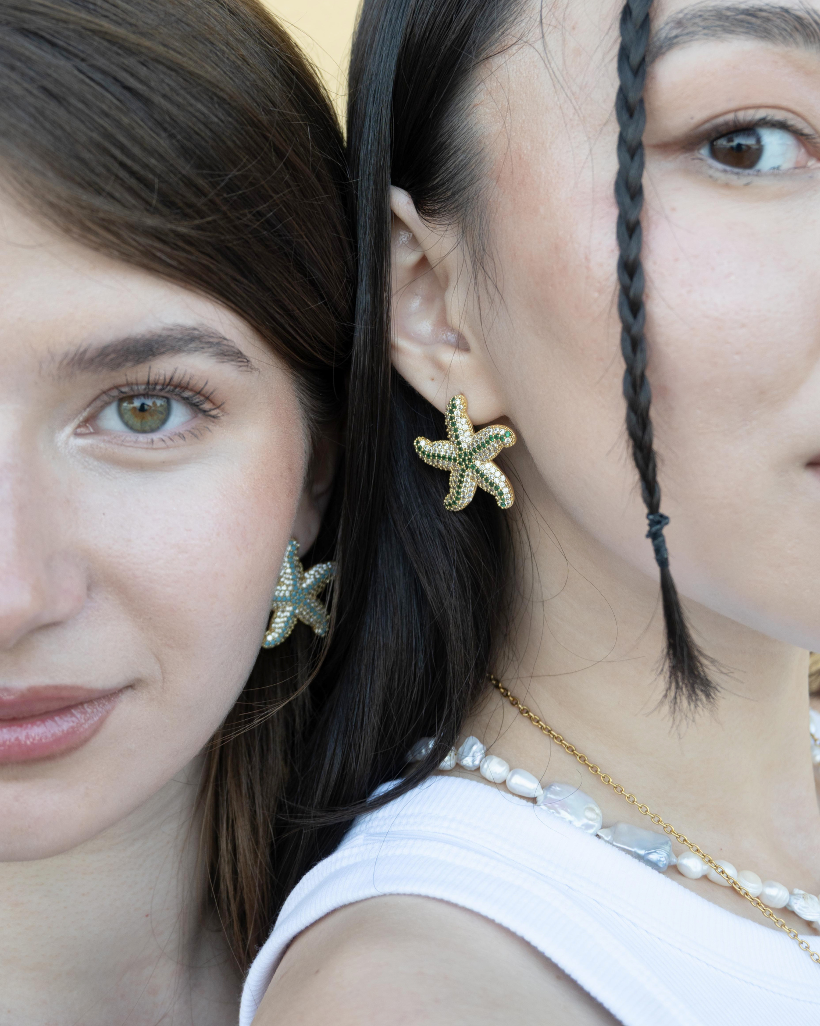 Starfish Earrings in Green