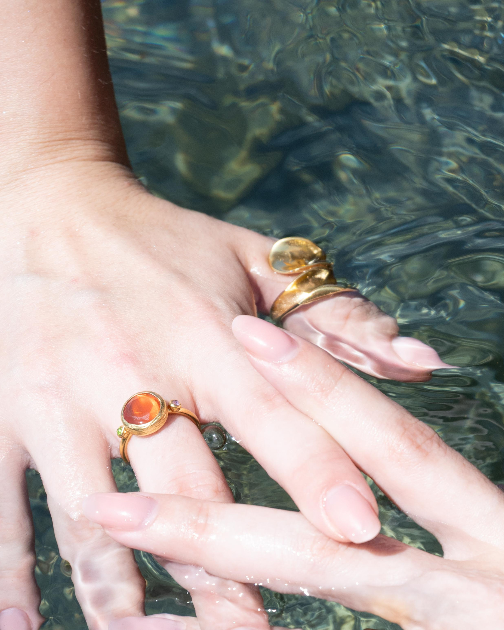Amber Glow Cat's Eye Ring