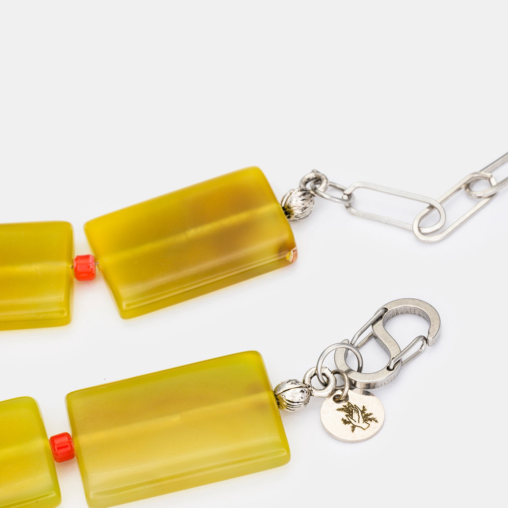 Golden Glow Necklace with Chunky Agate and Corals