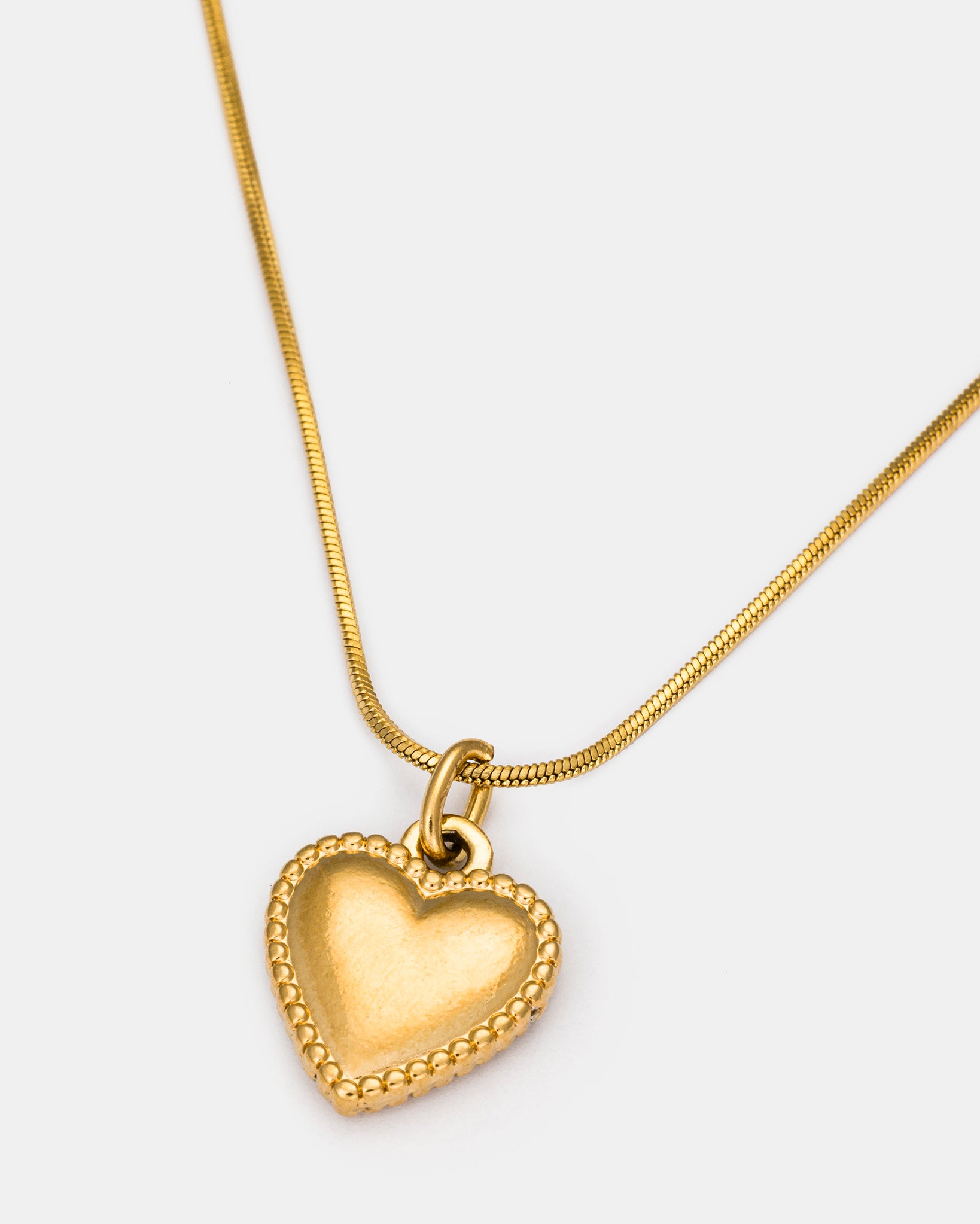 Golden Heart Necklace in Beaded Luxe