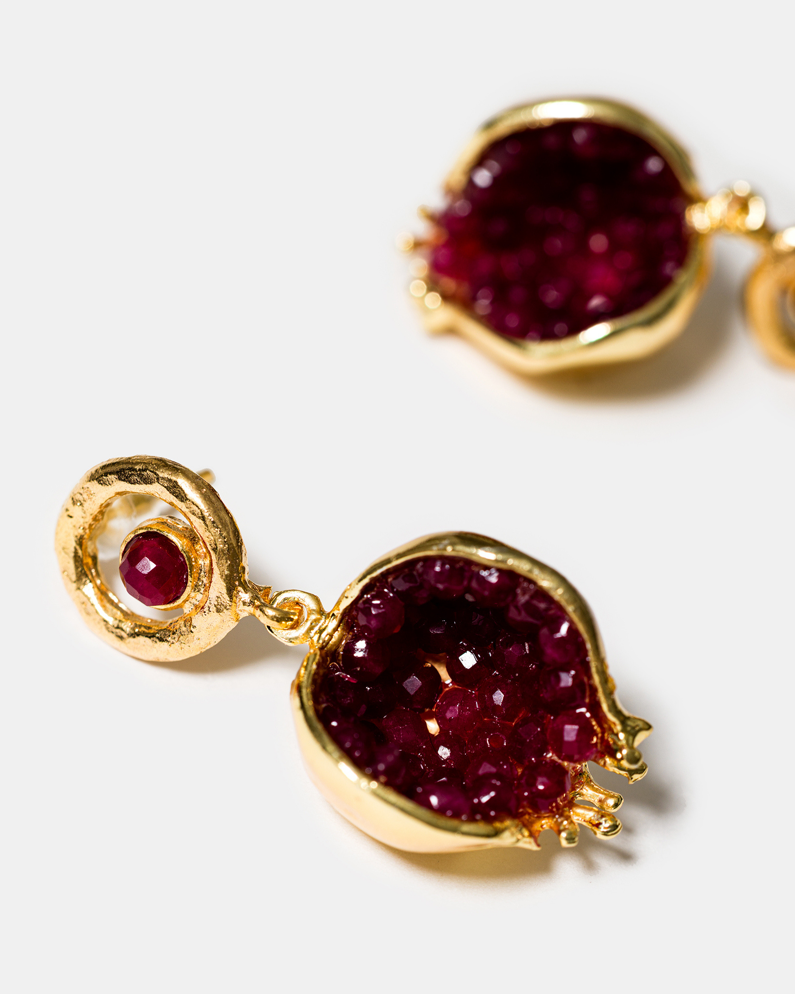 Pomegranate Earrings with Jade Accents