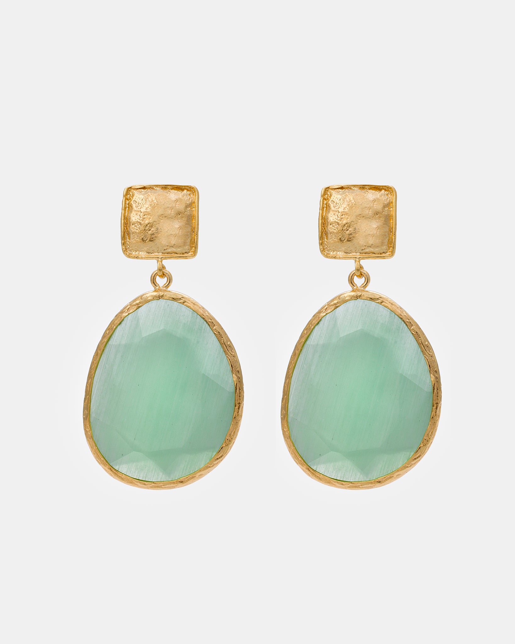 Mint Serenity Cat Eye Earrings
