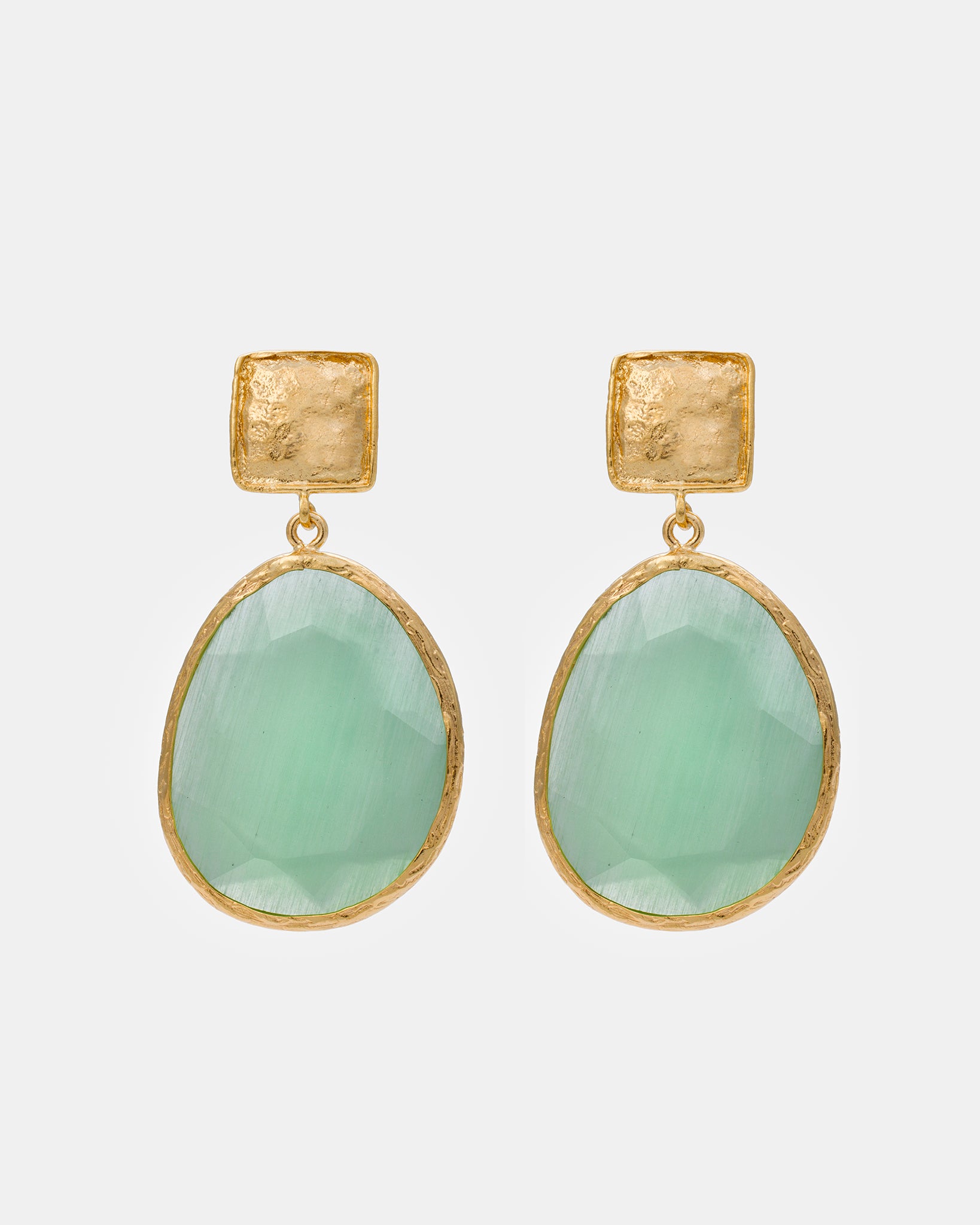 Mint Serenity Cat Eye Earrings