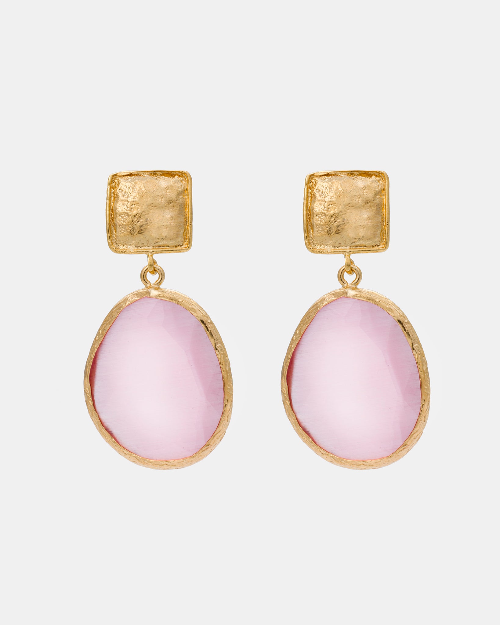 Blush Radiance Cat Eye Earrings