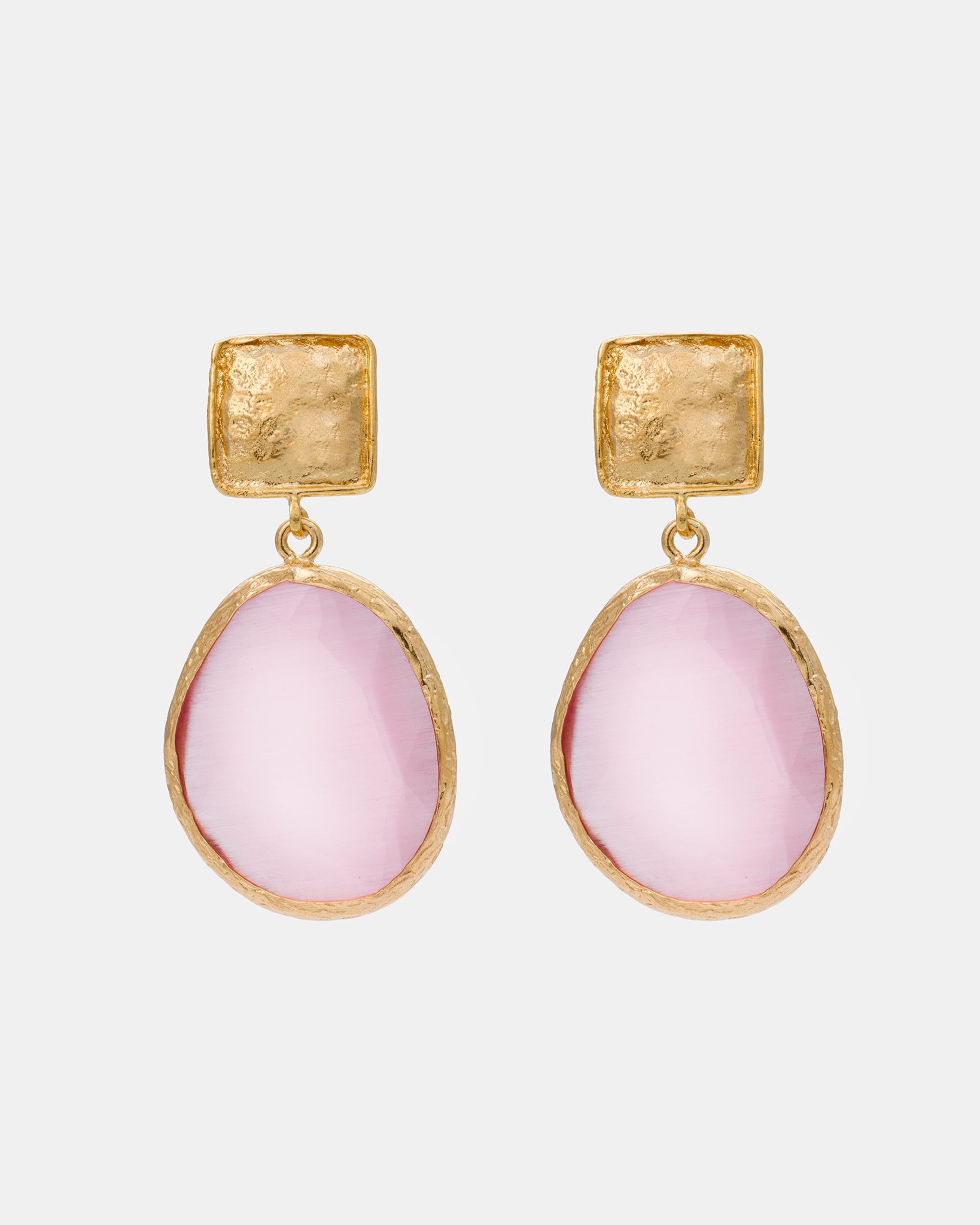 Blush Radiance Cat Eye Earrings