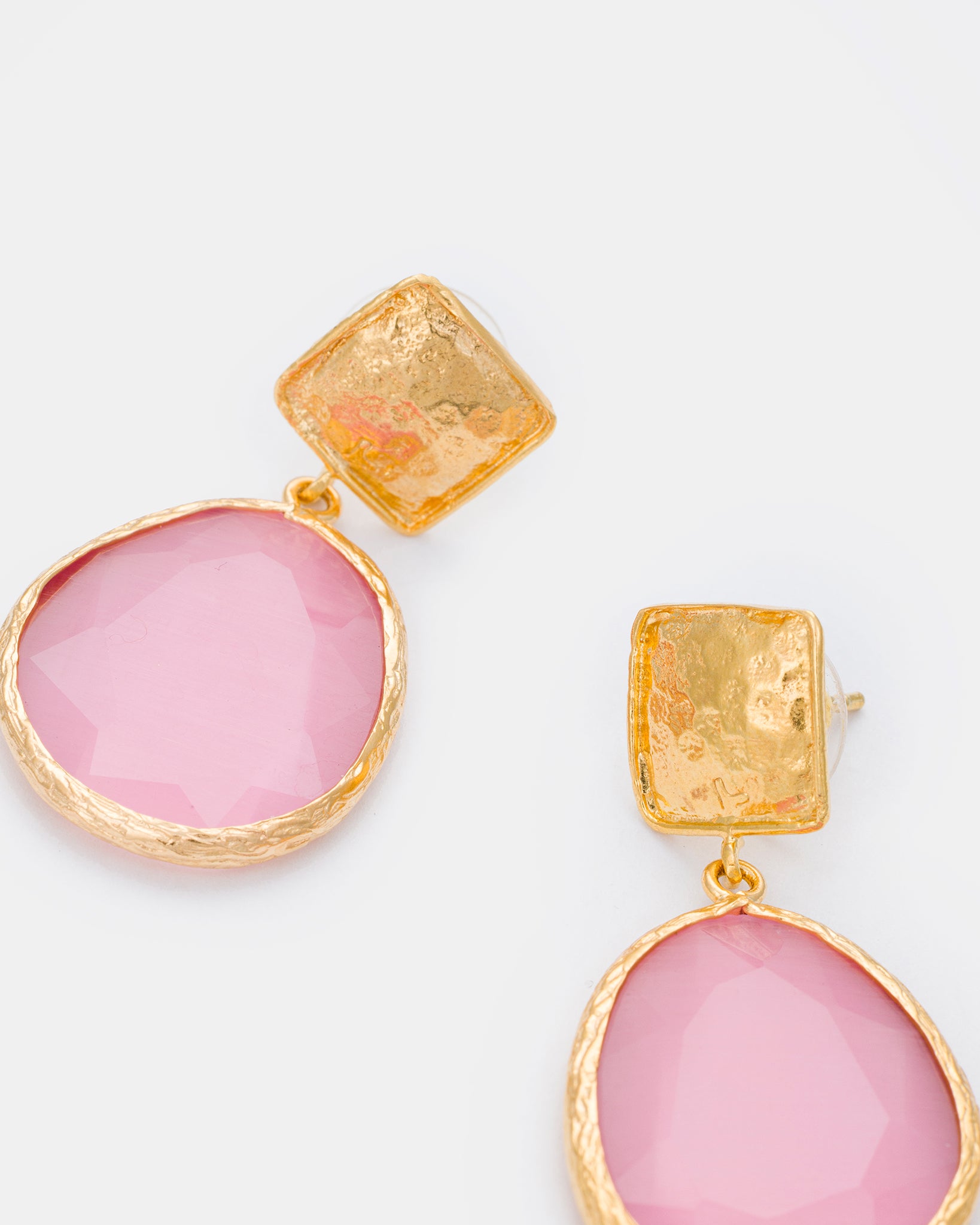 Blush Radiance Cat Eye Earrings