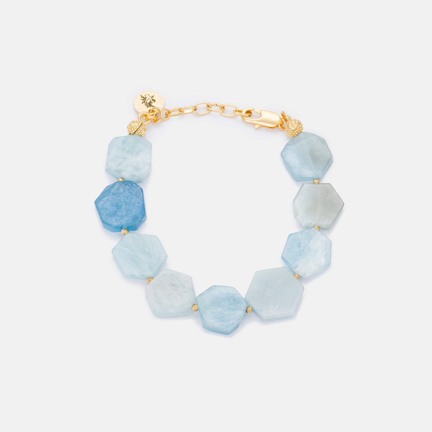 Ocean Bliss Bracelet with Hexagonal Aquamarine