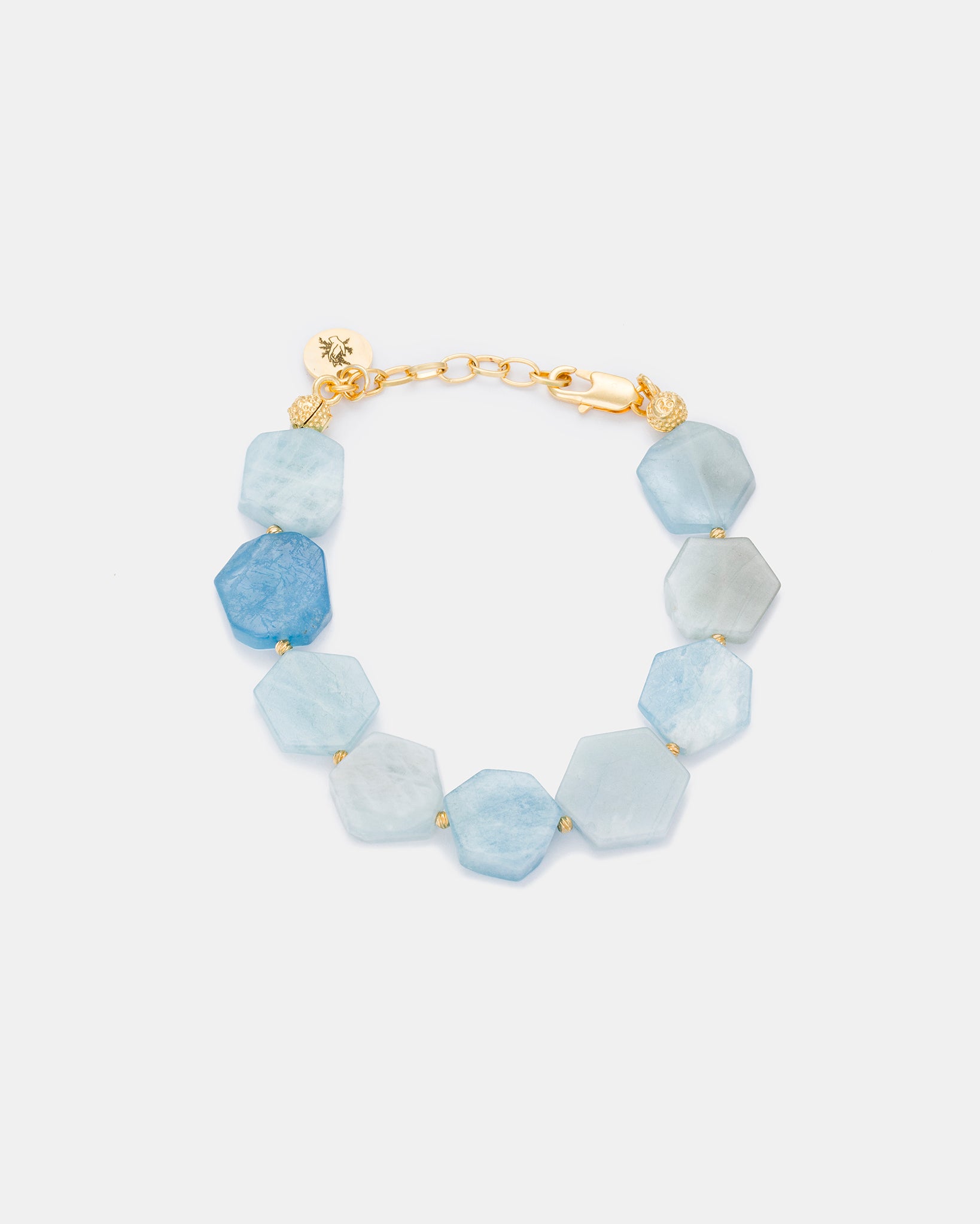 Ocean Bliss Bracelet with Hexagonal Aquamarine