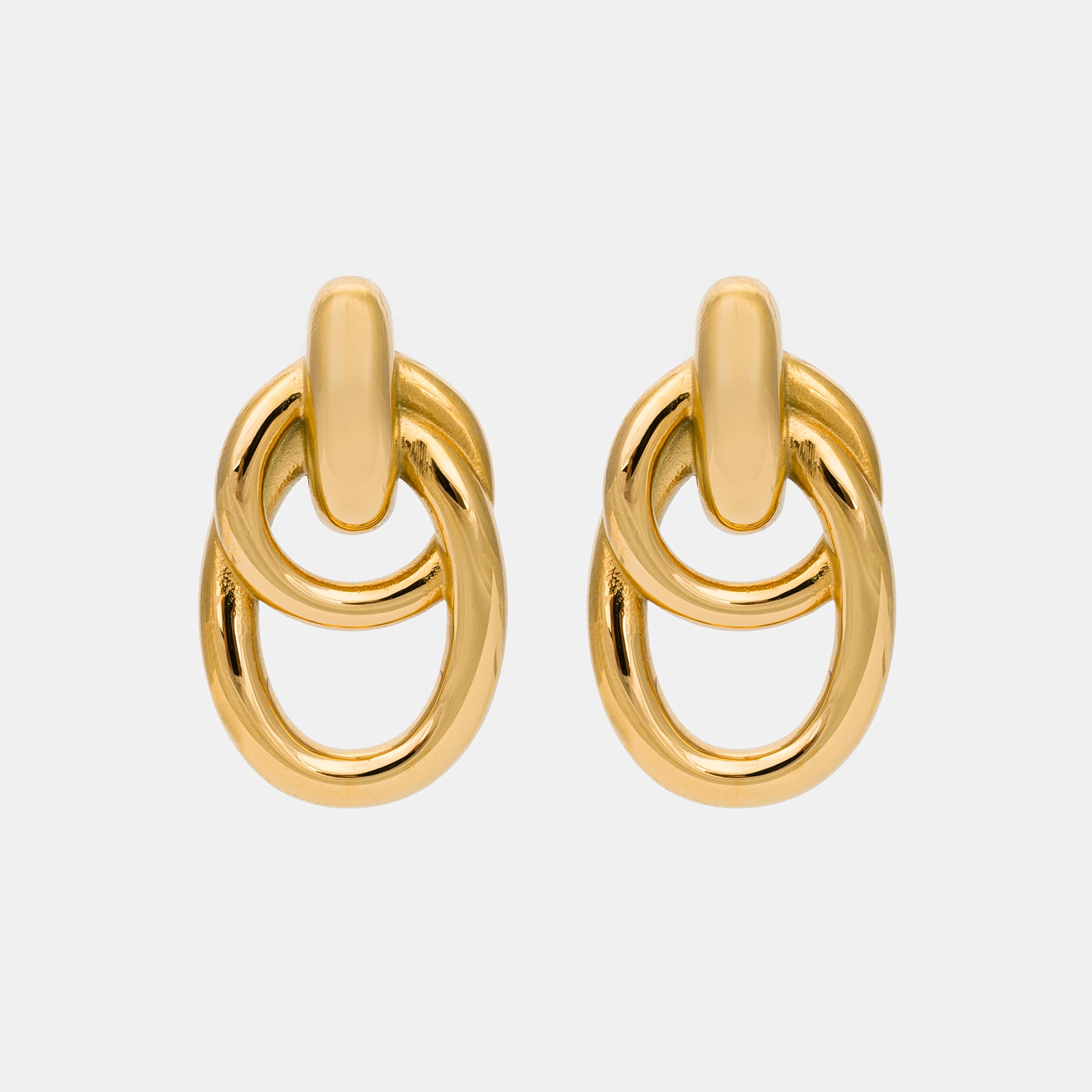 Link Charm Earrings in Gold