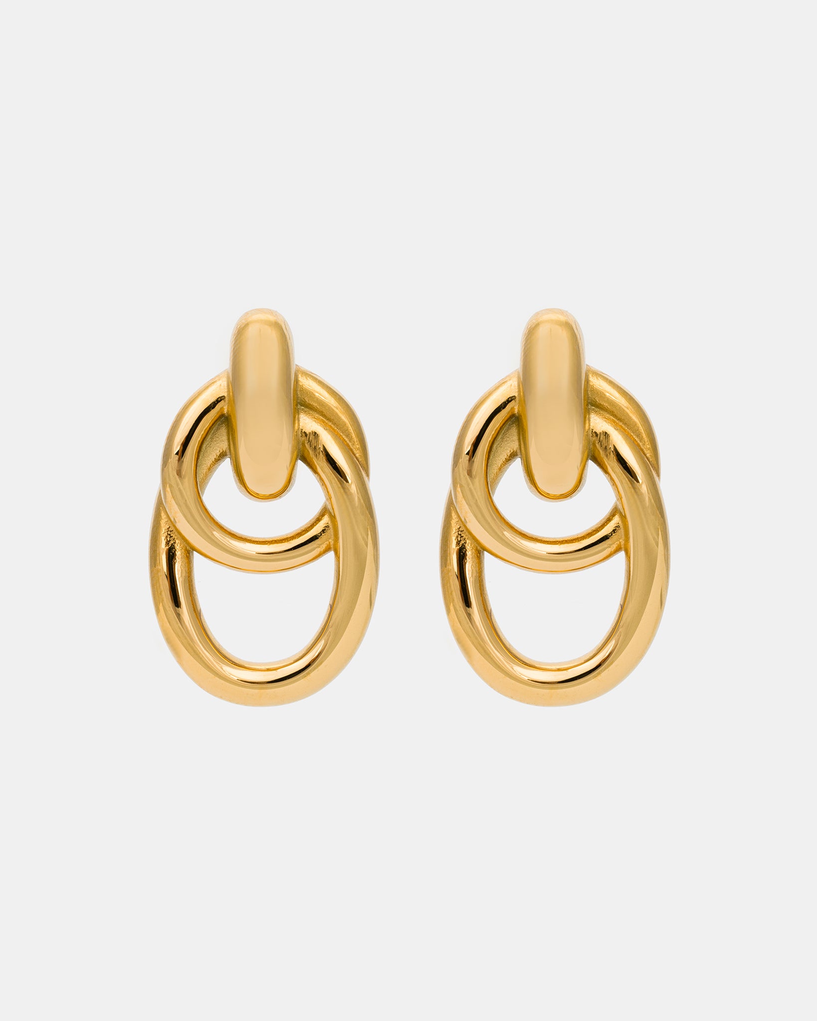 Link Charm Earrings in Gold