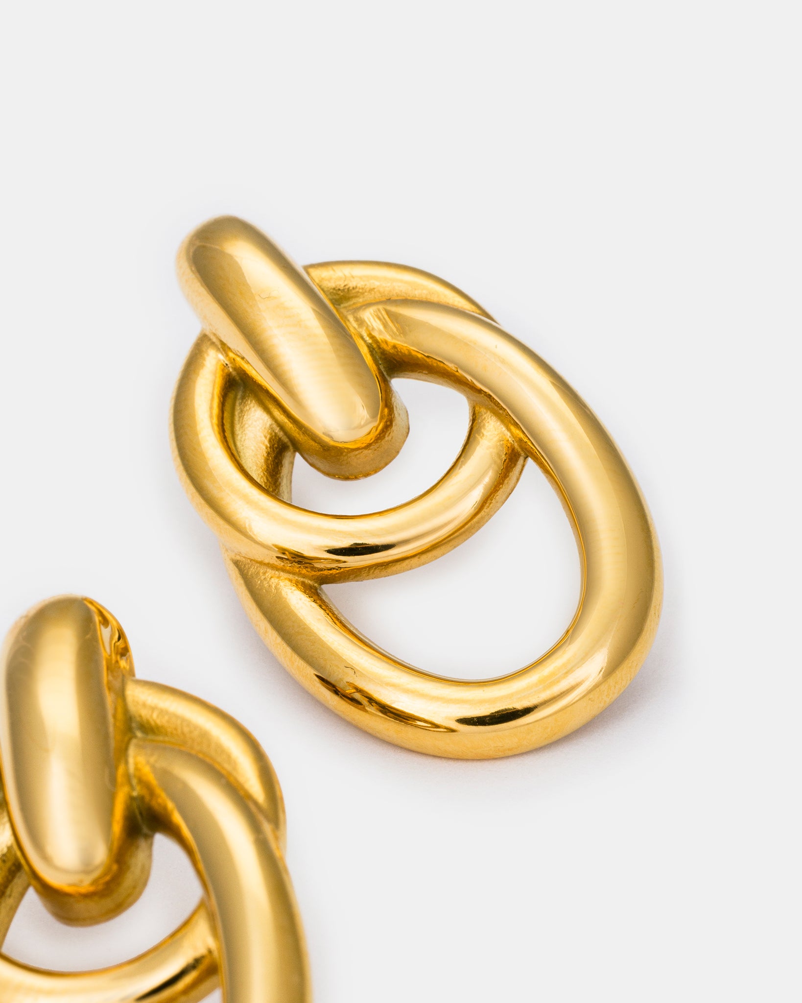 Link Charm Earrings in Gold
