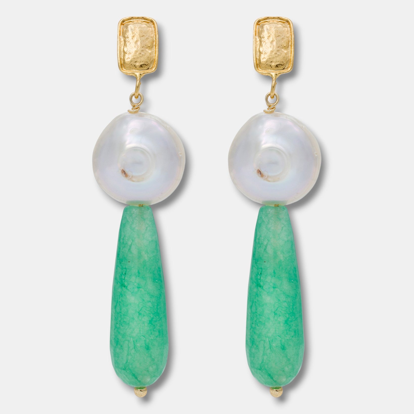 Verdant Bliss Earrings with Aventurine and Pearls