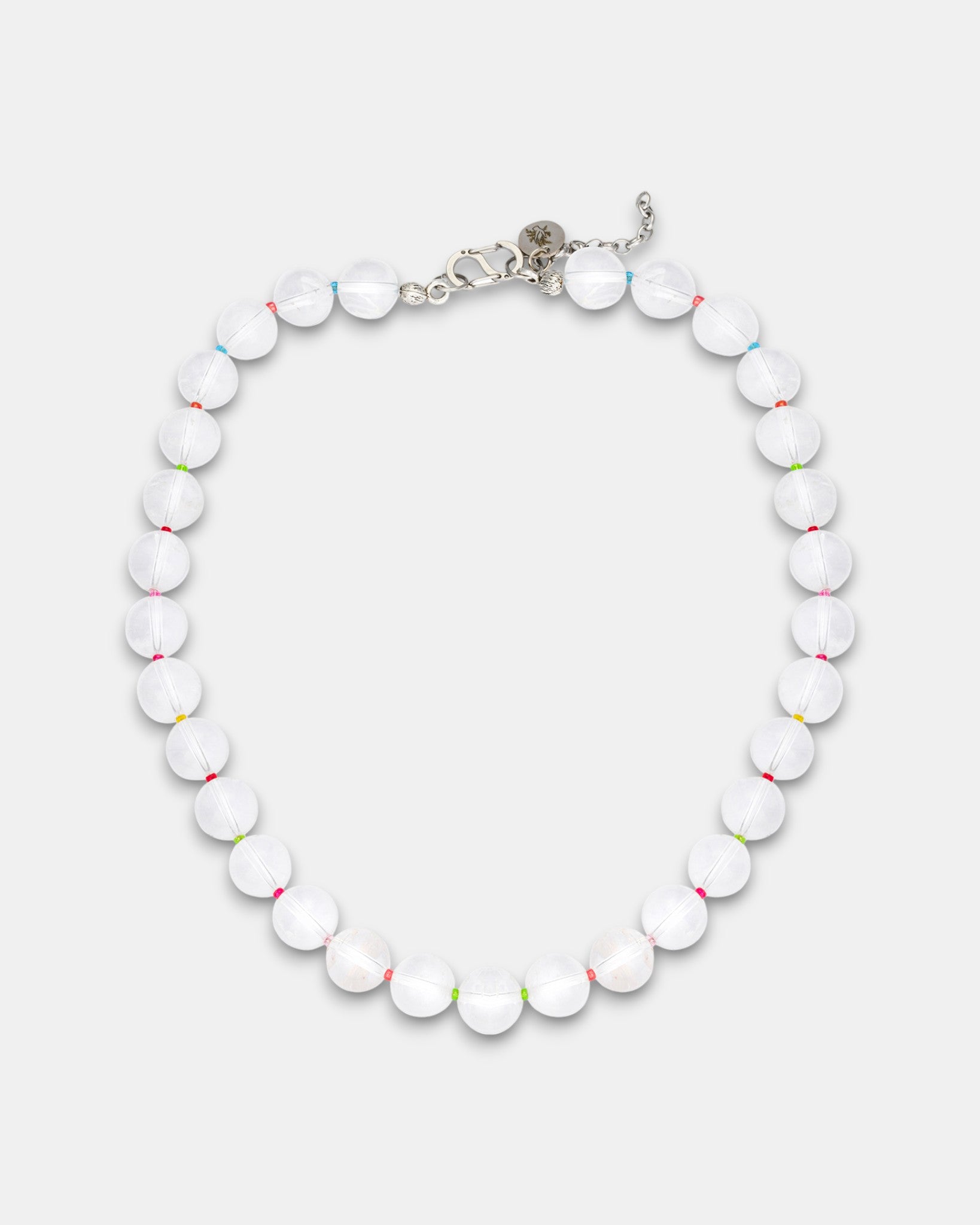 Quartz Bonbon Necklace with Glass Spacers