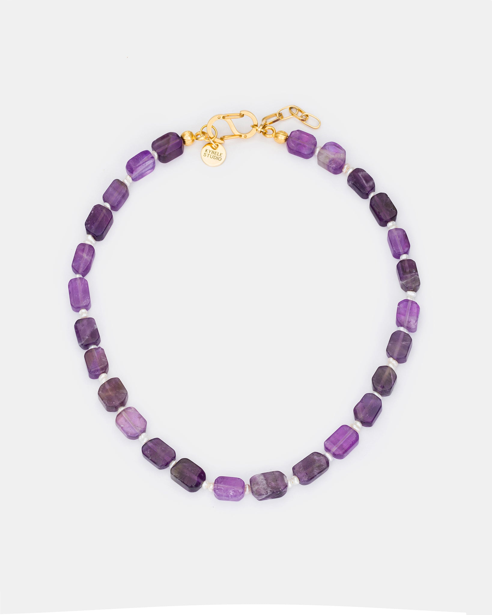 Lunar Harmony Necklace with Amethyst and Pearls