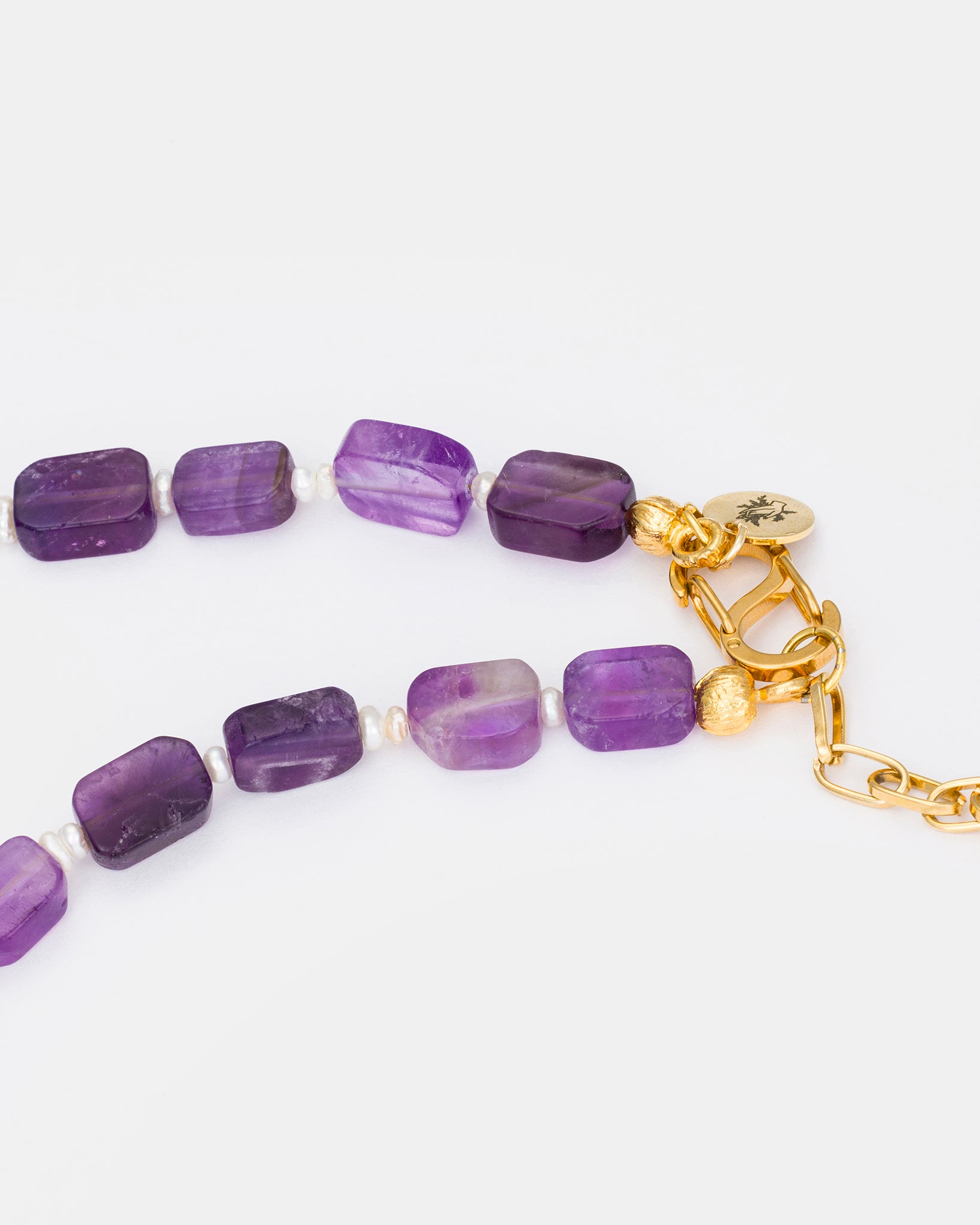 Lunar Harmony Necklace with Amethyst and Pearls