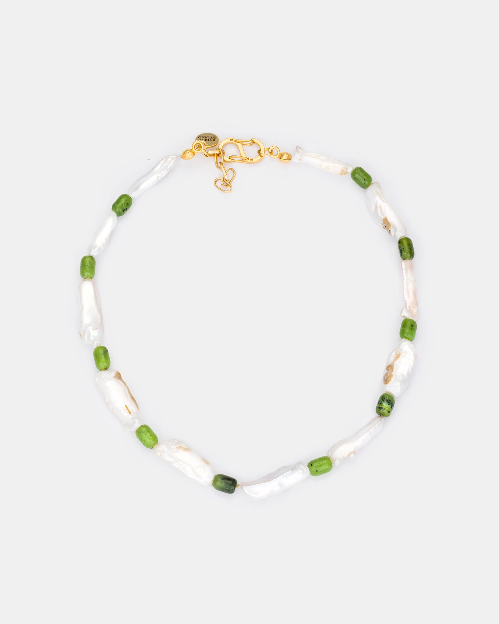 Jade Serenity Necklace with Irregular Baroque Pearls