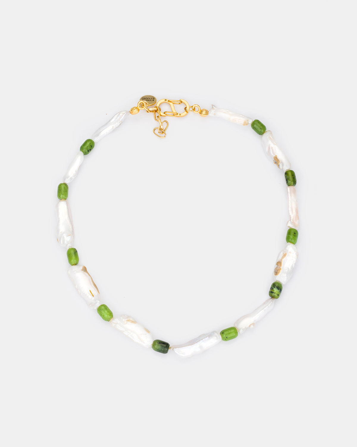 Jade Serenity Necklace with Irregular Baroque Pearls