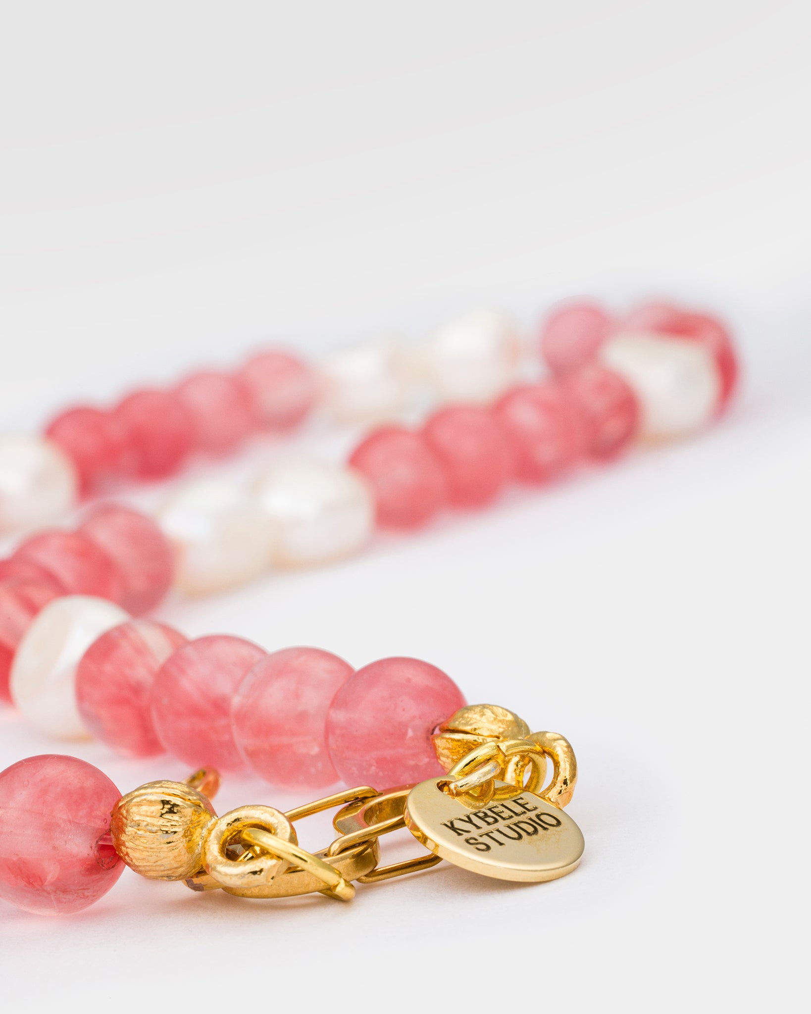 Blush Radiance Necklace with Strawberry Quartz and Pearls