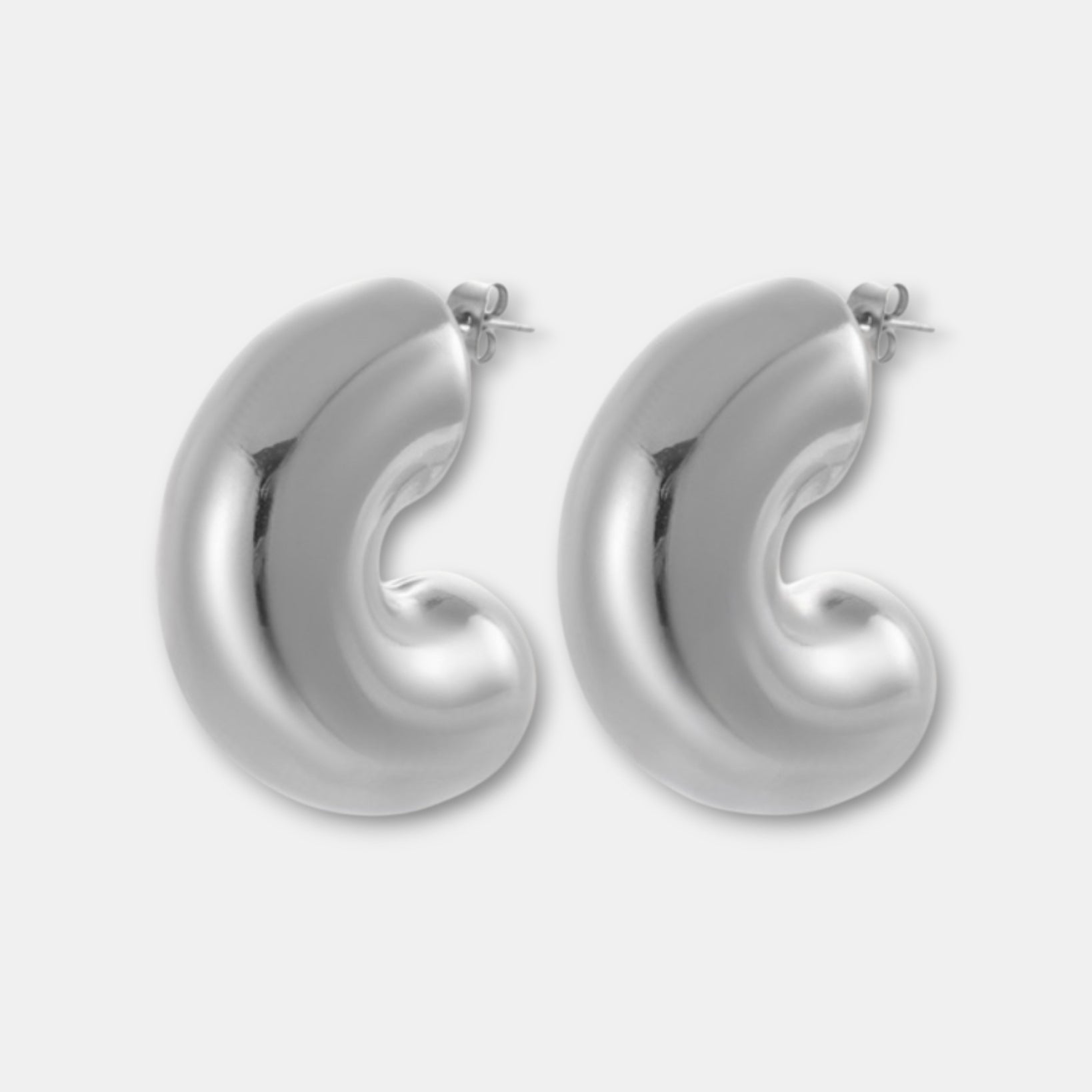 Chunky Silver Hoops in Silver