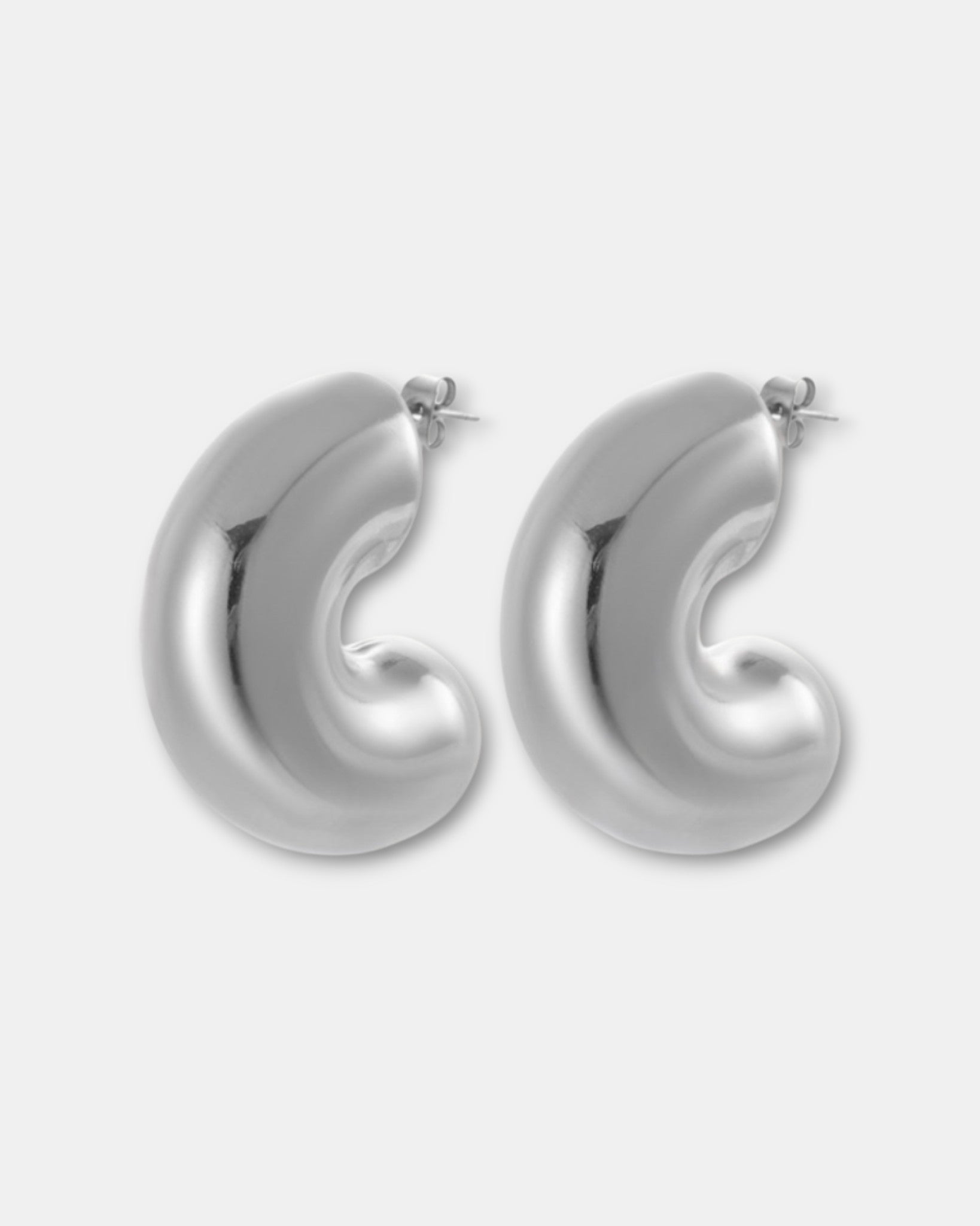 Chunky Silver Hoops in Silver