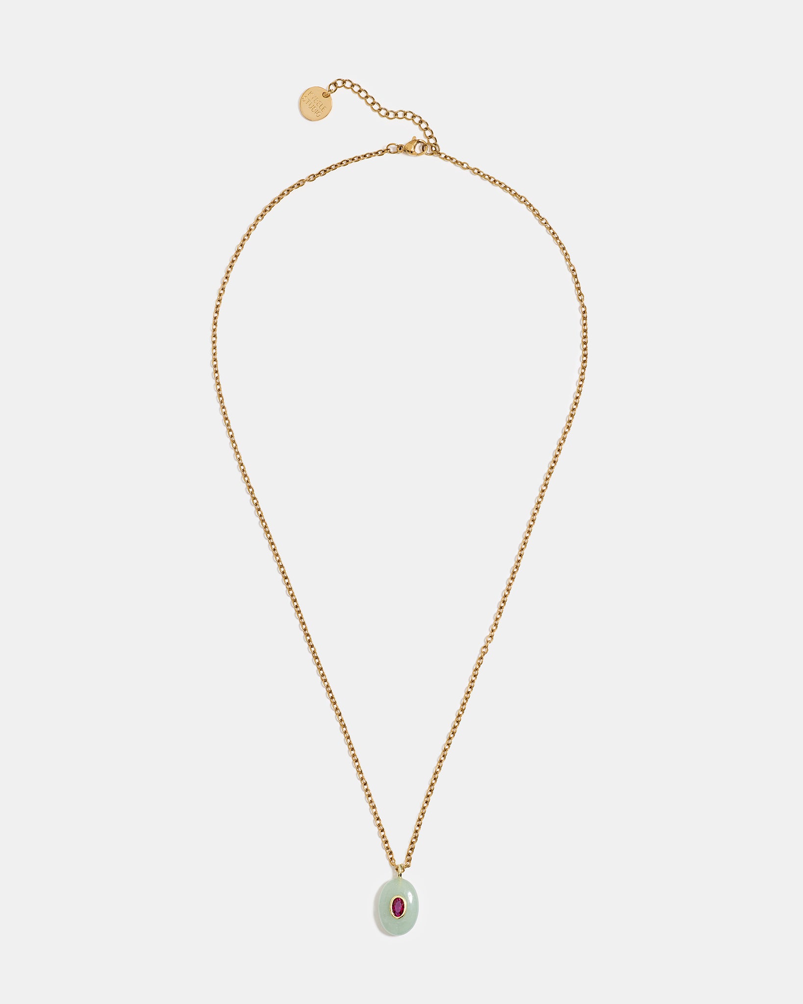 Solena Aventurine Oval Pendant Necklace
