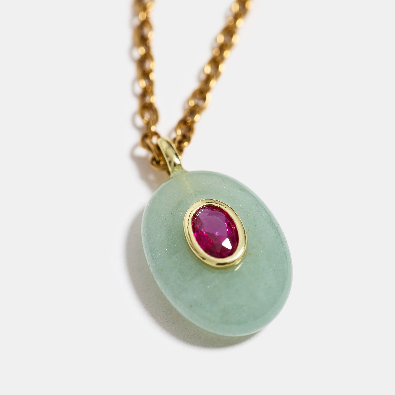 Solena Aventurine Oval Pendant Necklace