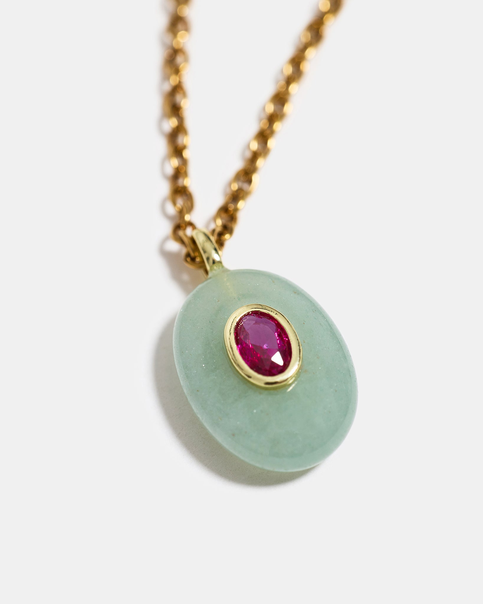 Solena Aventurine Oval Pendant Necklace