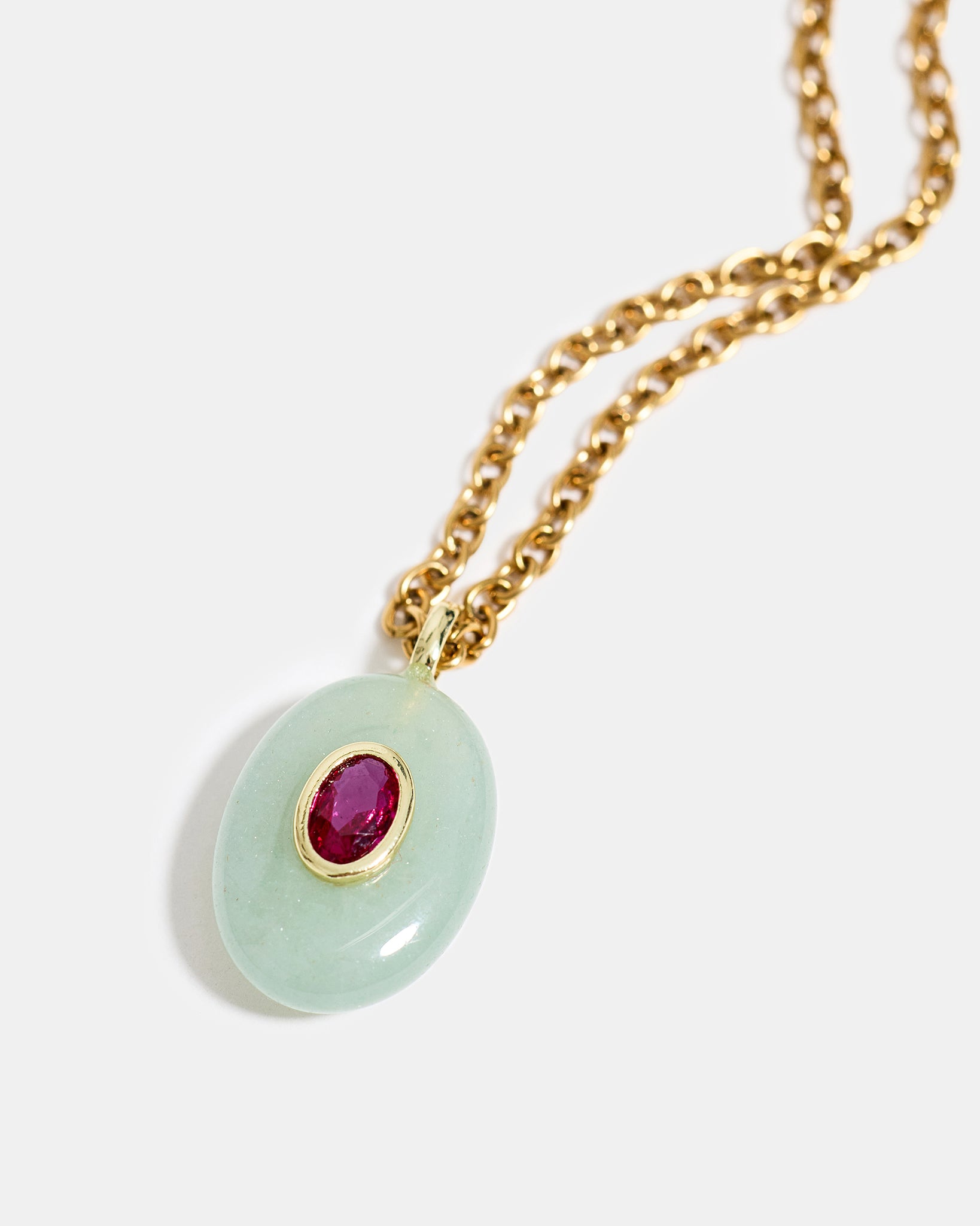 Solena Aventurine Oval Pendant Necklace