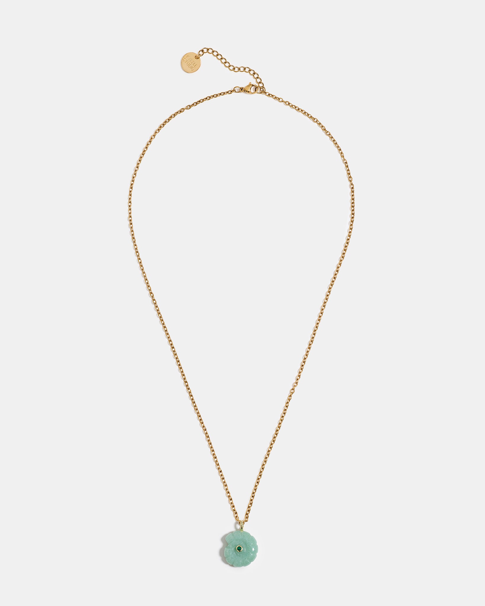 Aventurine Shell Pendant Necklace