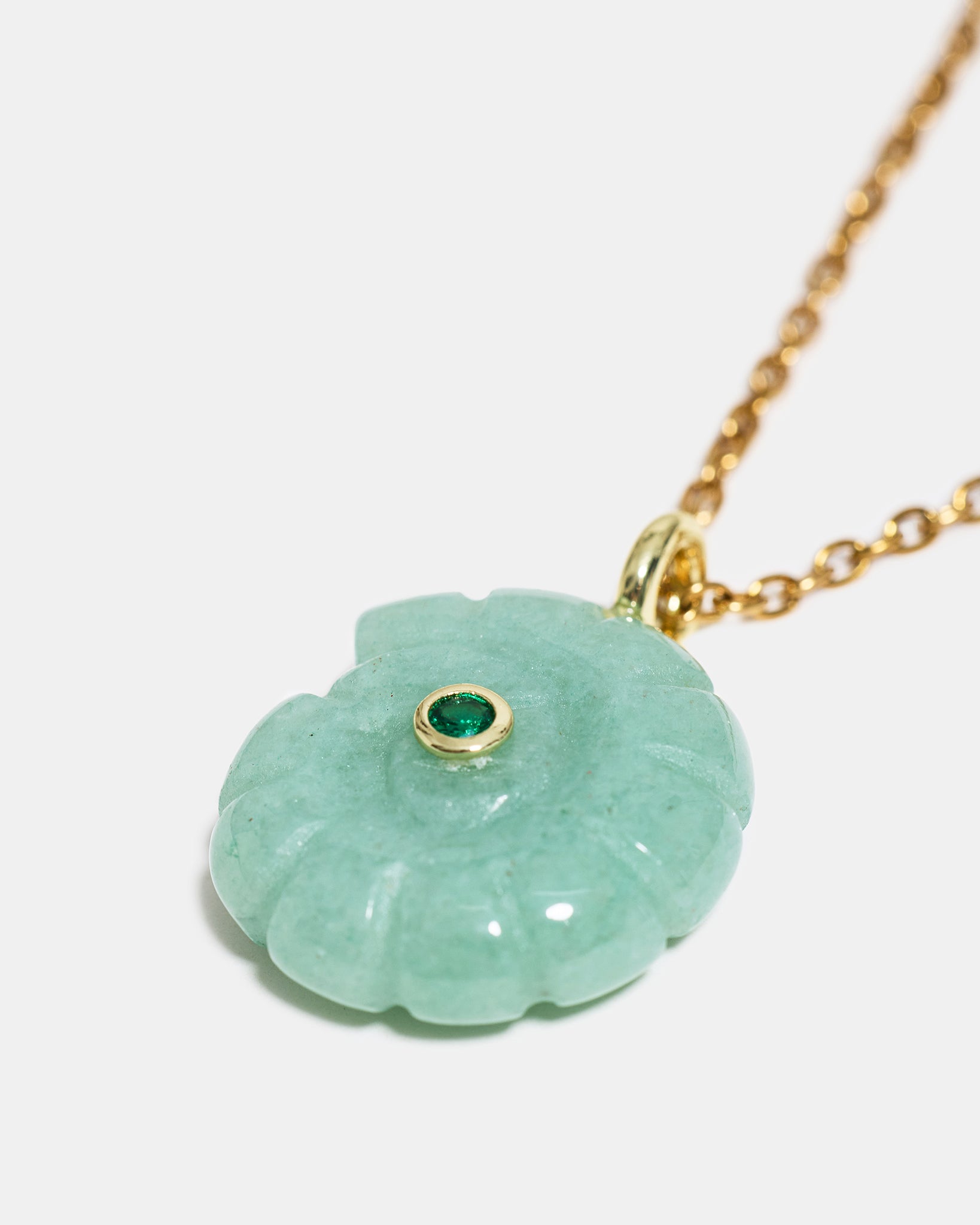 Aventurine Shell Pendant Necklace