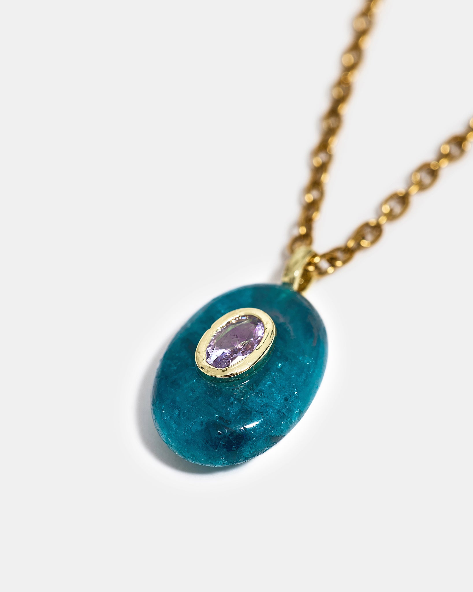 Mare Apatite Oval Pendant Necklace
