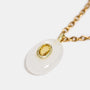 Moon Tide Crystal Quartz Oval Pendant Necklace