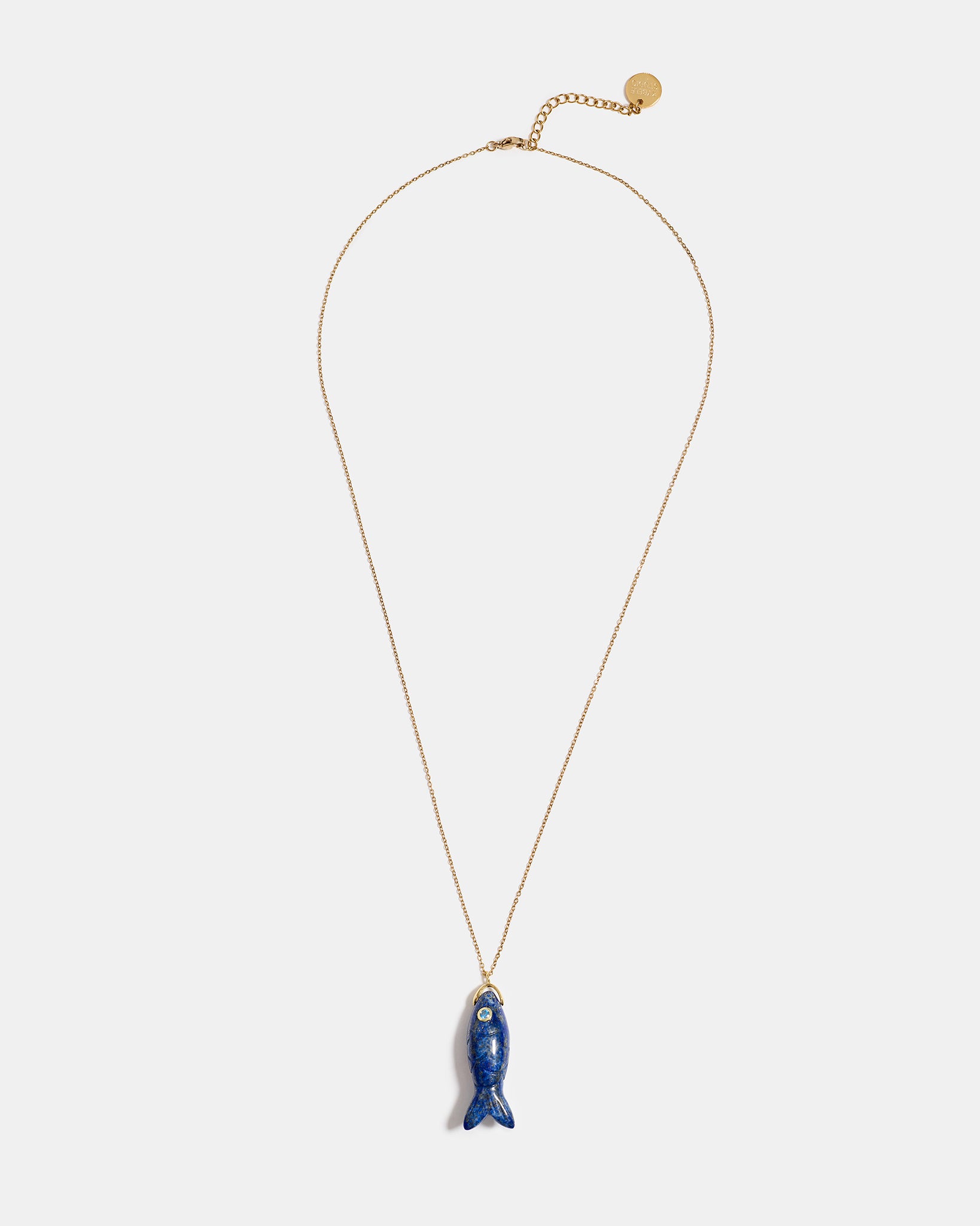 Lapis Lazuli Fish Pendant Necklace