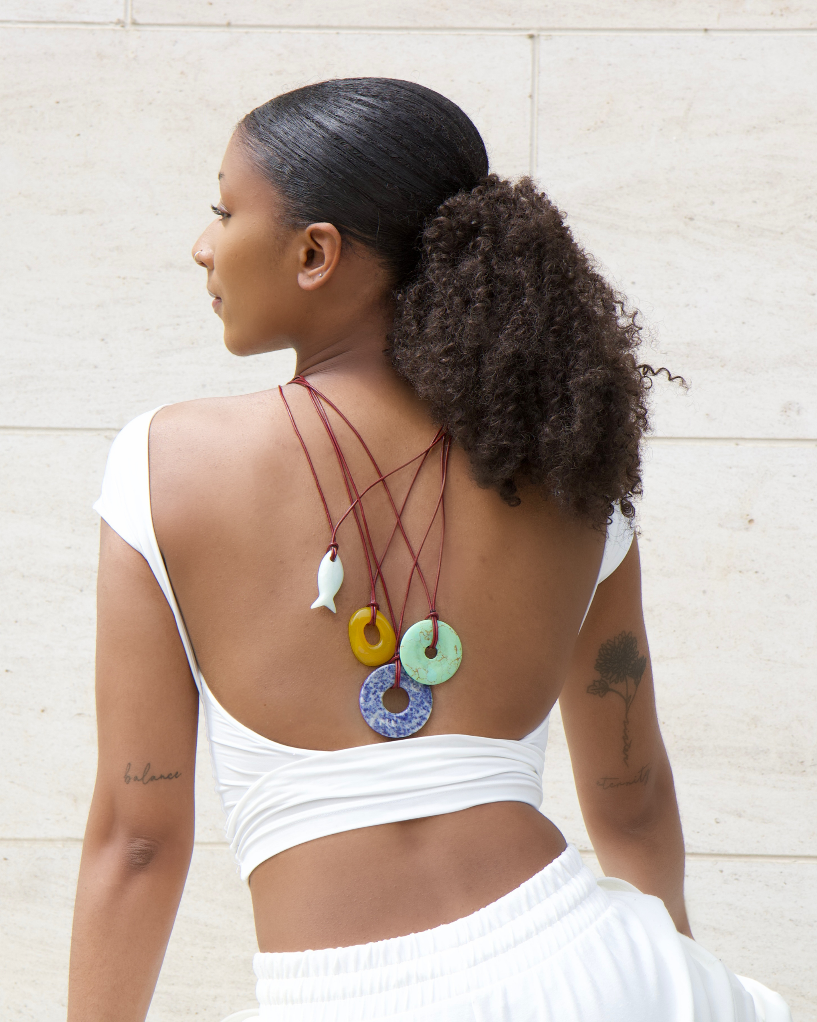 Sage Tide Cord Necklace with Howlite