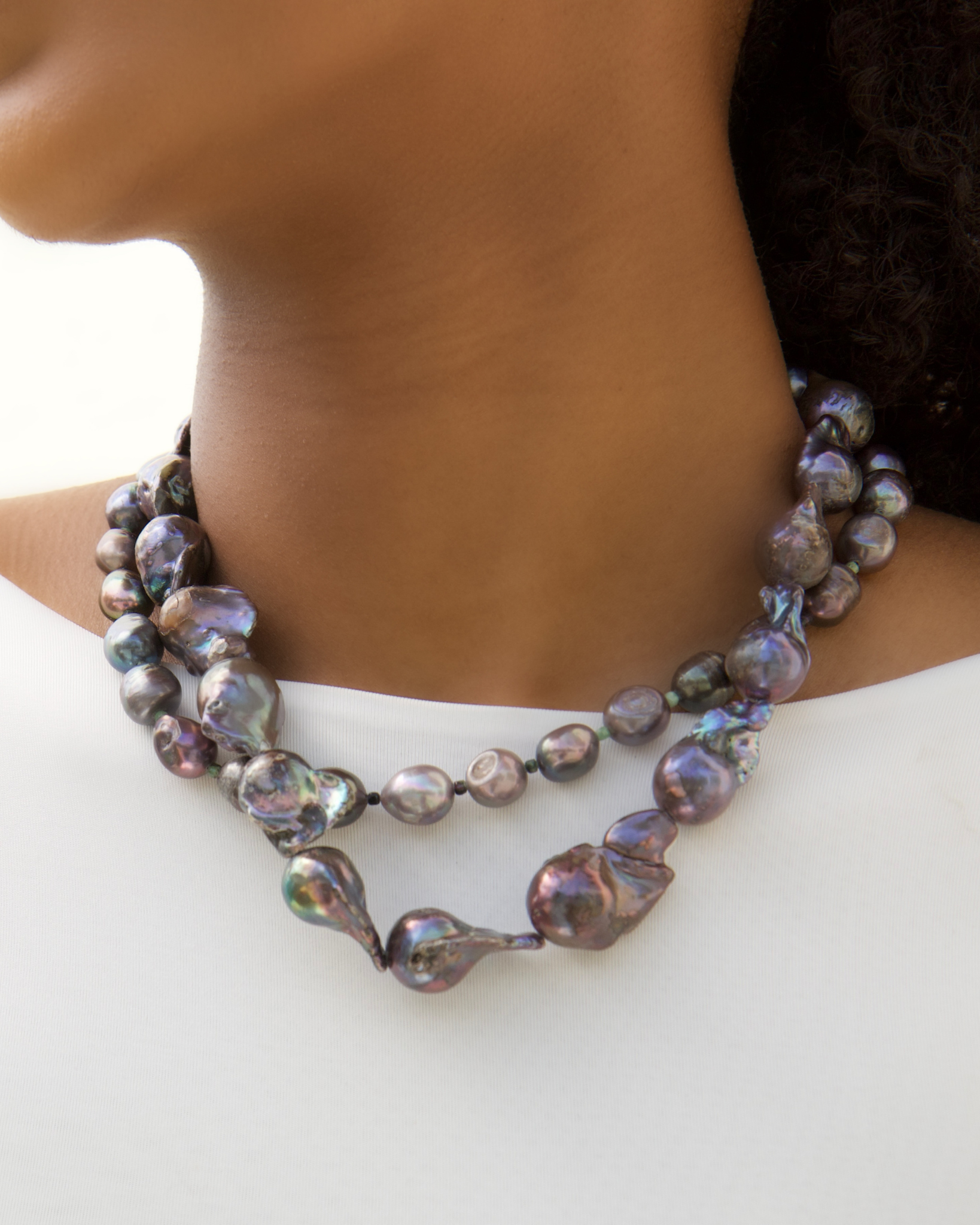 Capri Necklace with Dark Baroque Pearls