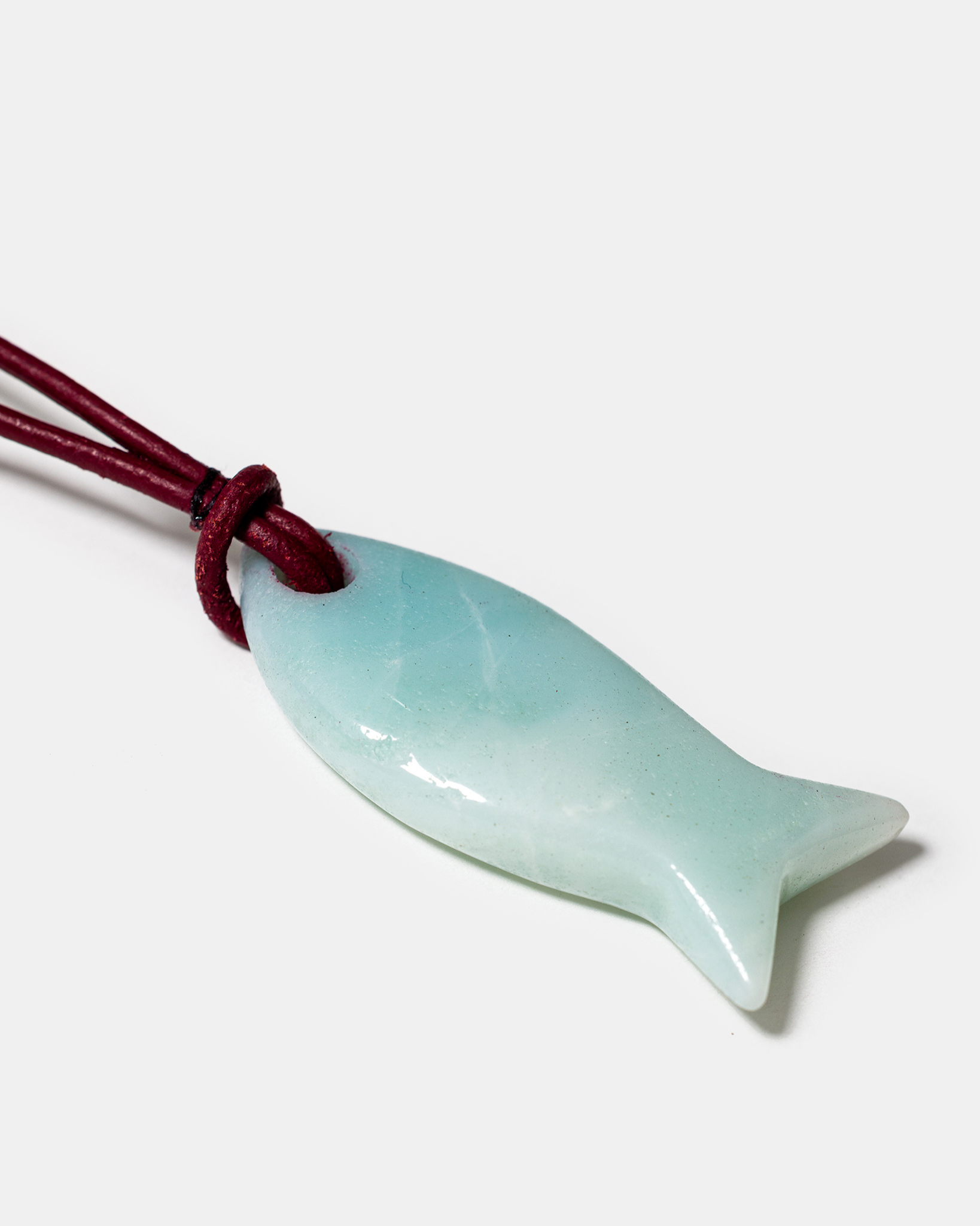 Coastal Fish Cord Necklace with Amazonite