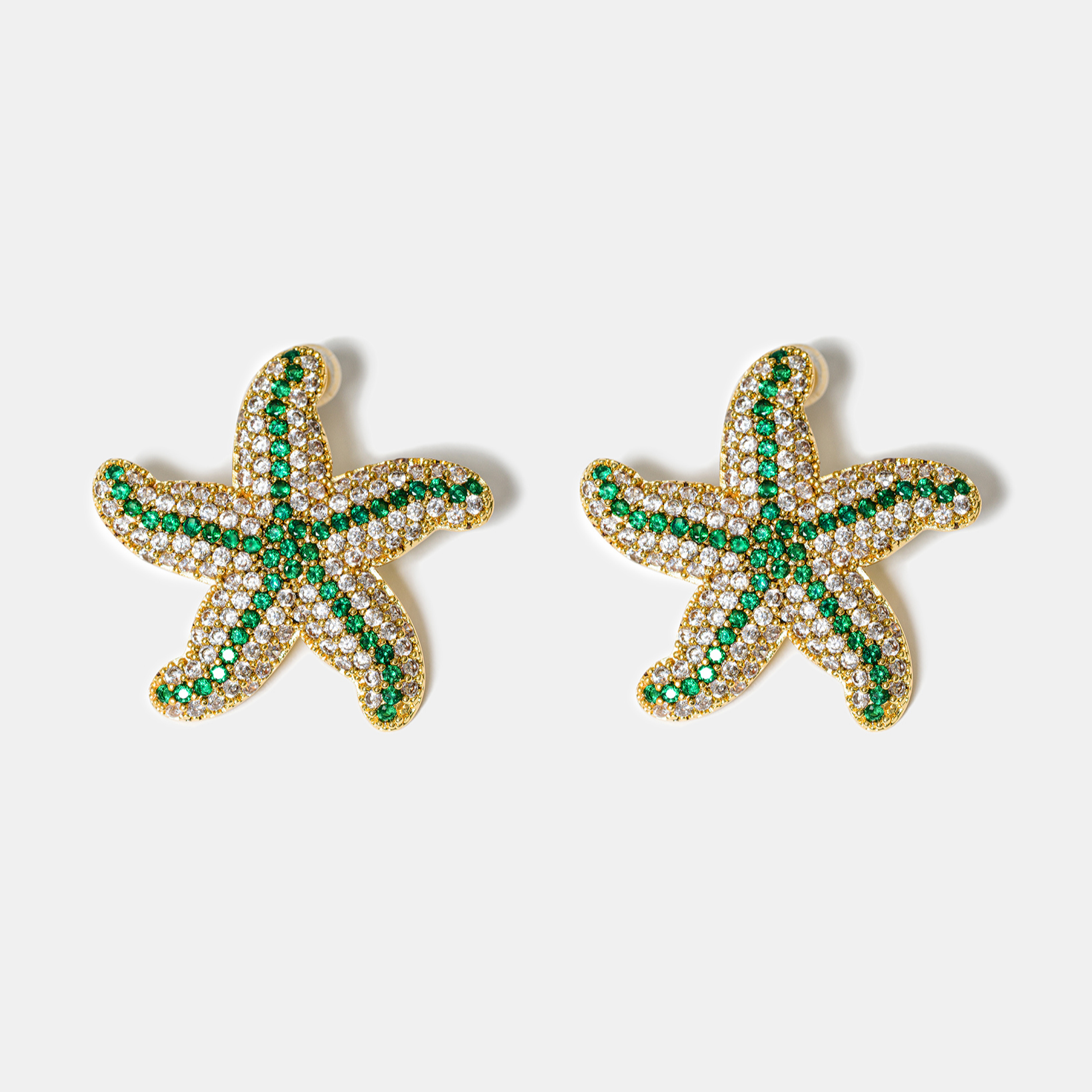 Starfish Earrings in Green
