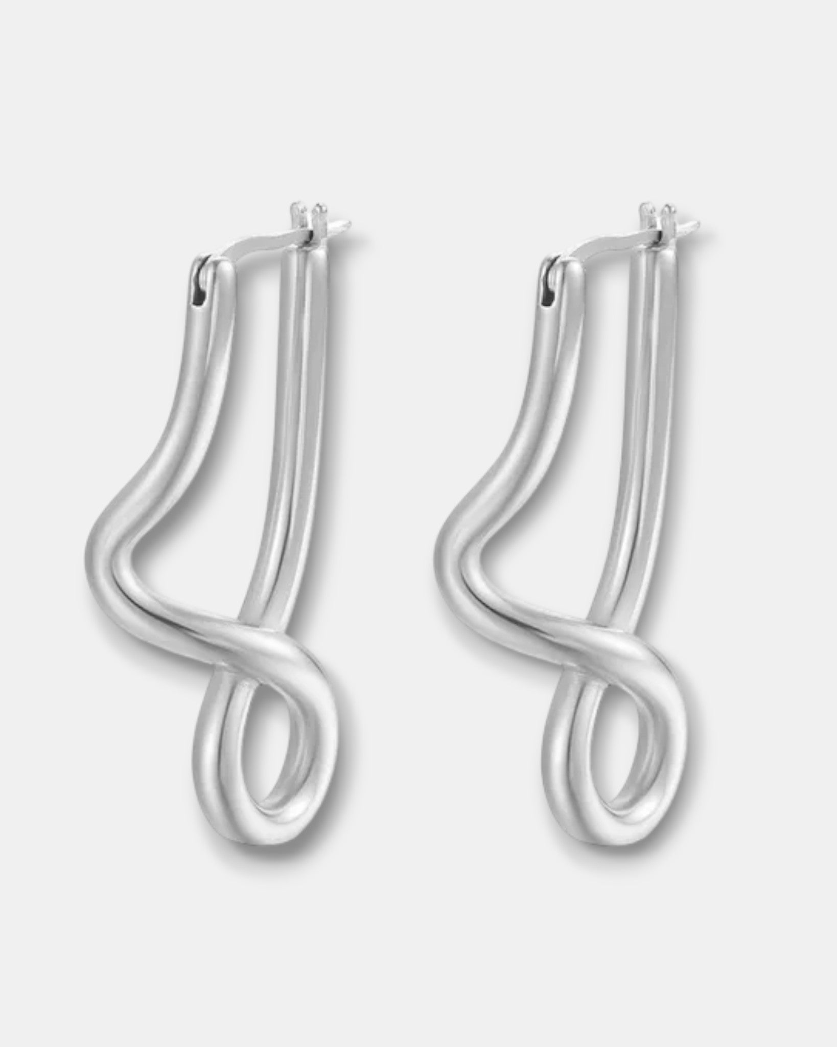 Wavy Silver Drop Earrings in Silver